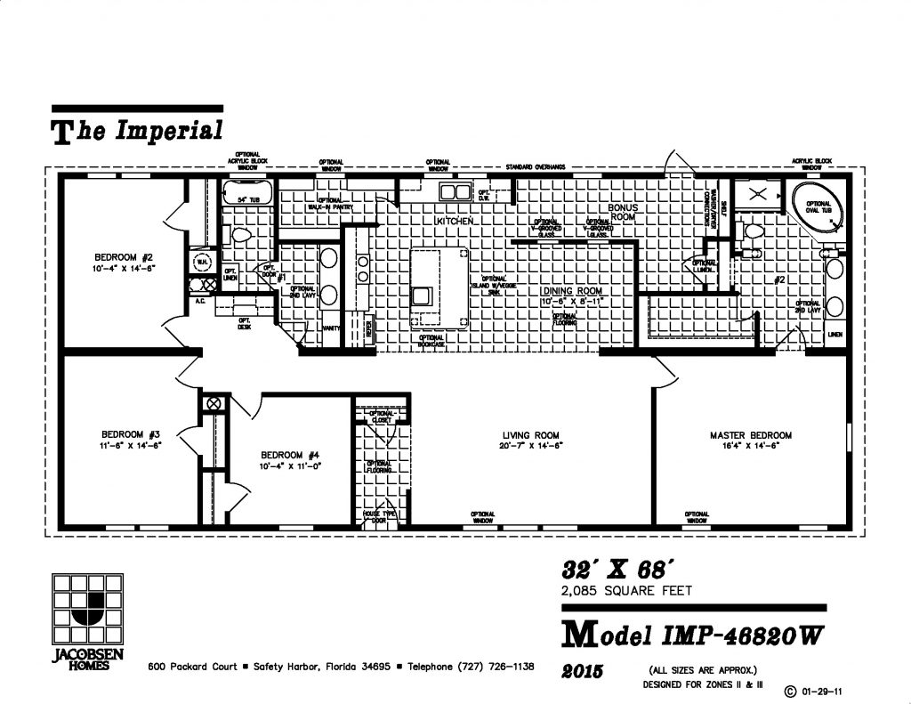 Imp 46820w Mobile Home Floor Plan Gainey Custom Homes