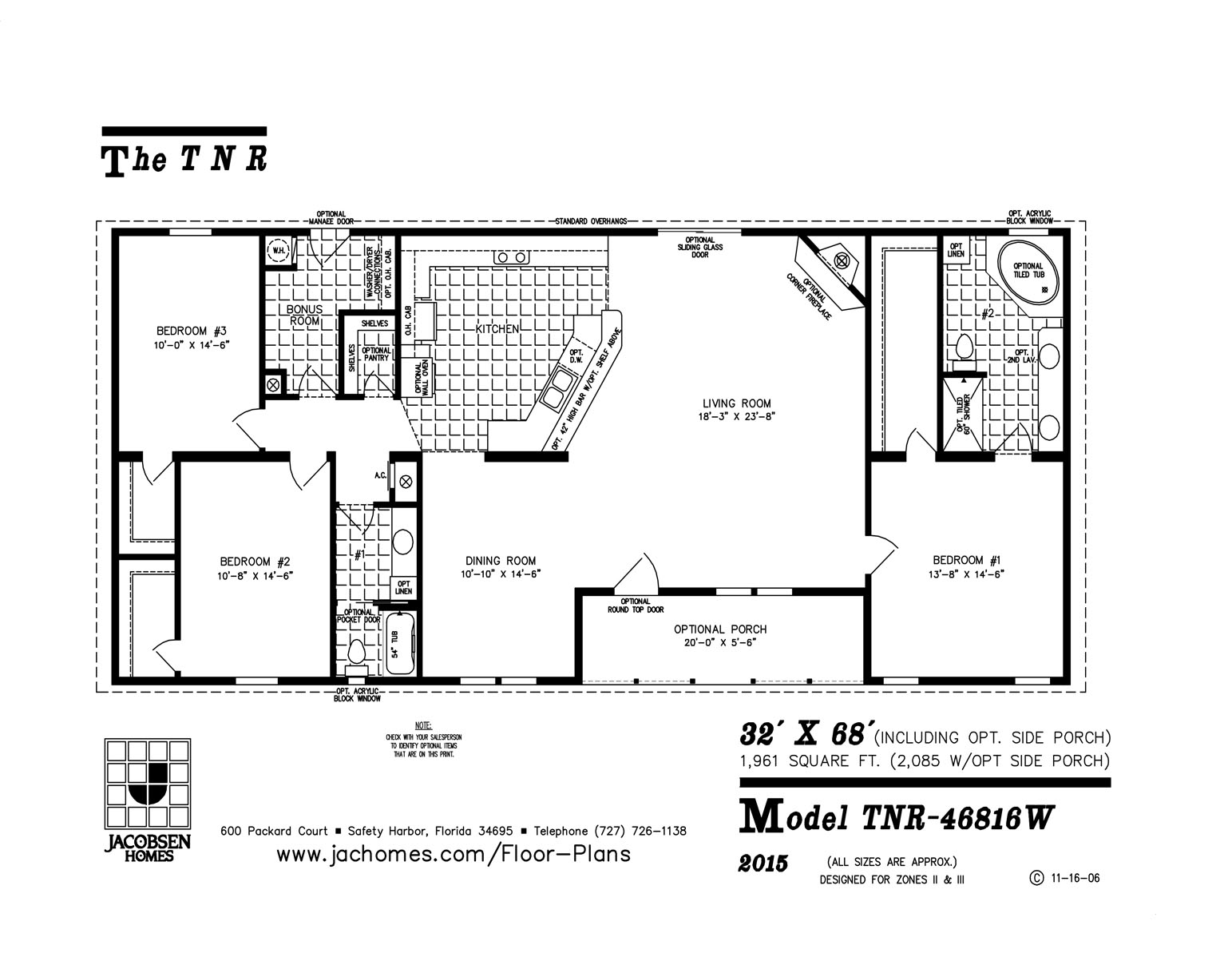 Tnr 46816w Mobile Home Floor Plan Gainey Custom Homes